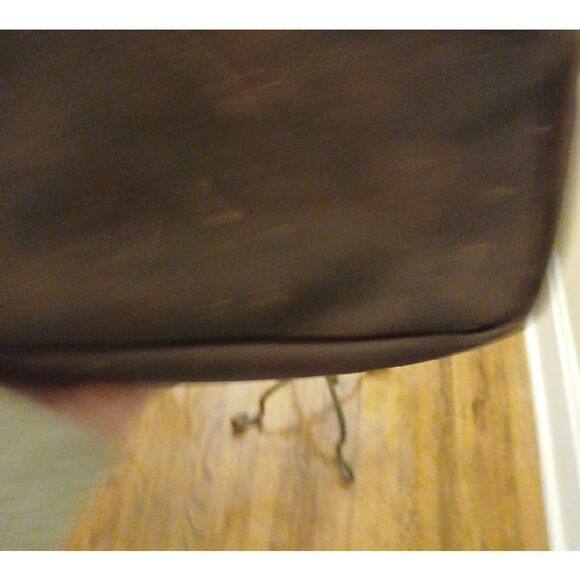 Brown Suede Crossbody Bag with Metal Ring Closure - Picture 9 of 11